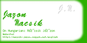 jazon macsik business card